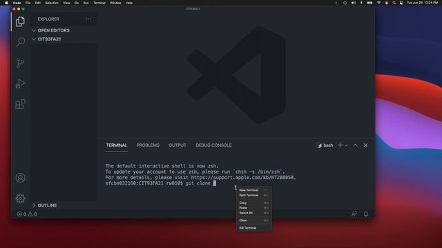 CIT93FA21 - Week 0 Folder, Clone and Git workflow for Mac смотреть онлайн