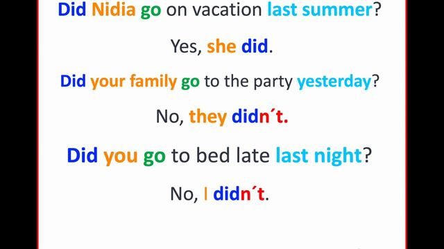 Lesson 98, Part 2, verb ´go´ in the past simple with short answers смотреть онлайн