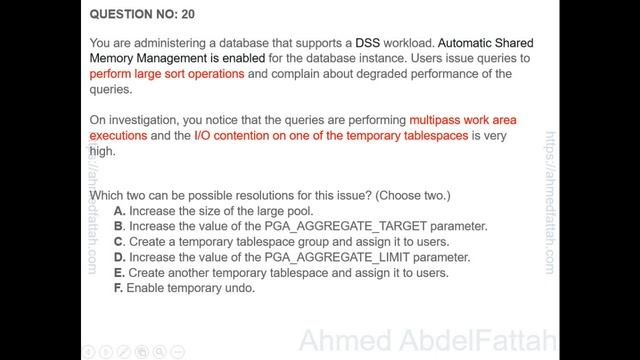 Oracle Database 12c: Performance Management – Question 20 смотреть онлайн