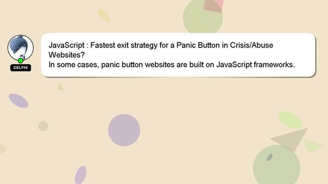 JavaScript : Fastest exit strategy for a Panic Button in Crisis/Abuse Websites? смотреть онлайн