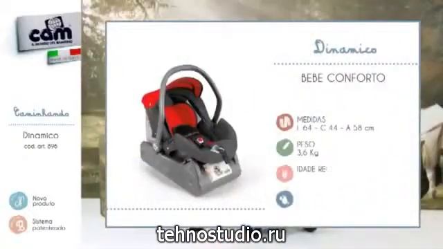 Коляска Cam DINAMICO TRIS ELEGANT 3в1 2013 (красный) 896-T137 смотреть онлайн