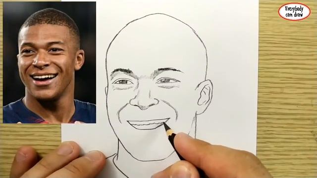 VERY EASY , How to draw kylian mbappe / learn drawing academy смотреть онлайн