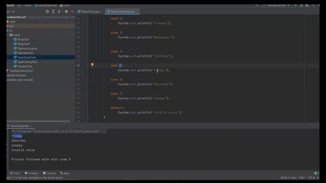 Switch Case in Java смотреть онлайн