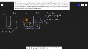 Сообщающиеся сосуды. Решение задачи высокого уровня сложности.