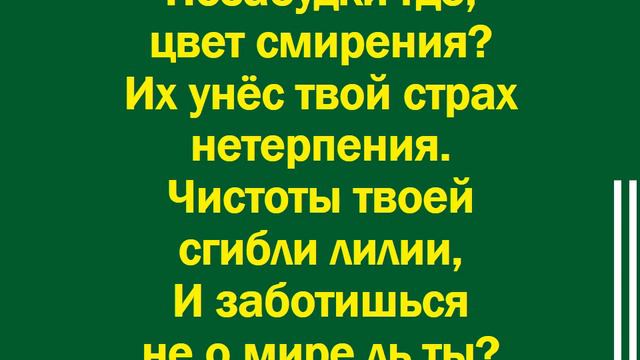 Мой духовный сад, как запущен ты
