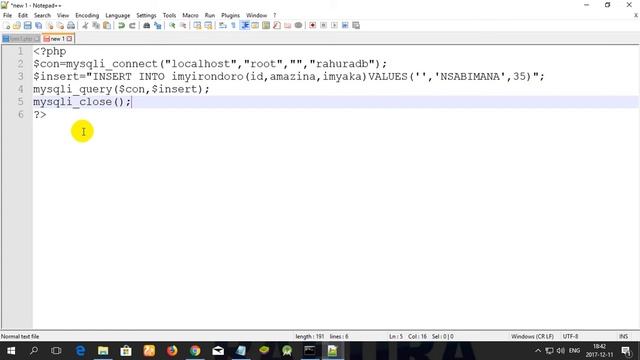 Inserting data using php code смотреть онлайн