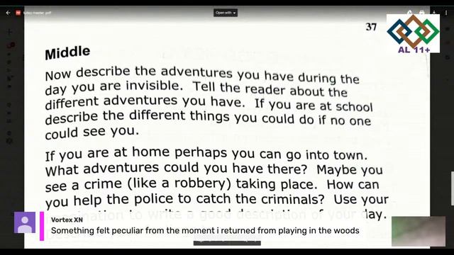 11 plus online class -Weekly creative writing class 3--7-2020 смотреть онлайн