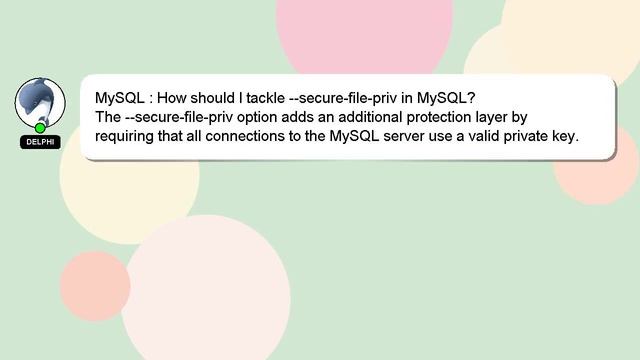 MySQL : How should I tackle --secure-file-priv in MySQL? смотреть онлайн