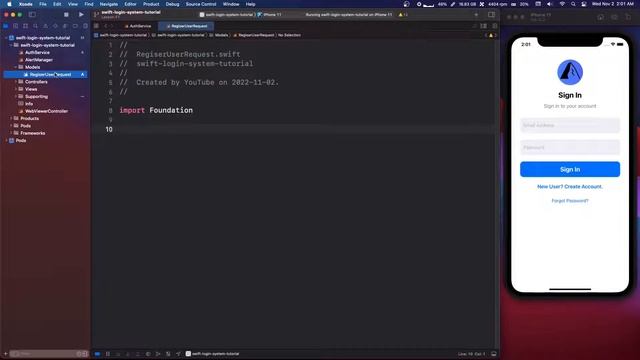 User Login w/ Firebase: Part 8 (Firebase Pt. 1) - UIKit Swift 5 Xcode смотреть онлайн