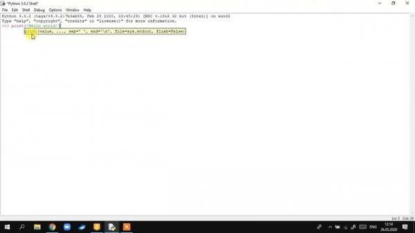 Урок 1 на Python.Первая программа: print:('Hello world!')