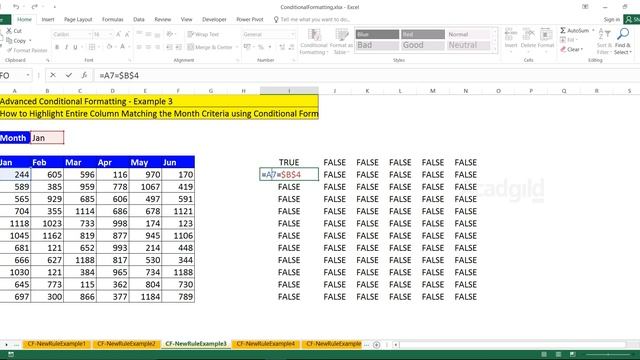 How to Highlight Columns in Excel Using Conditional Formatting | Advanced Conditional Formatting #3 смотреть онлайн