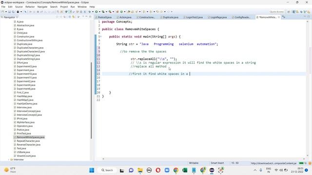 Selenium Real Time Interview Questions : How to Remove White Spaces in a String смотреть онлайн
