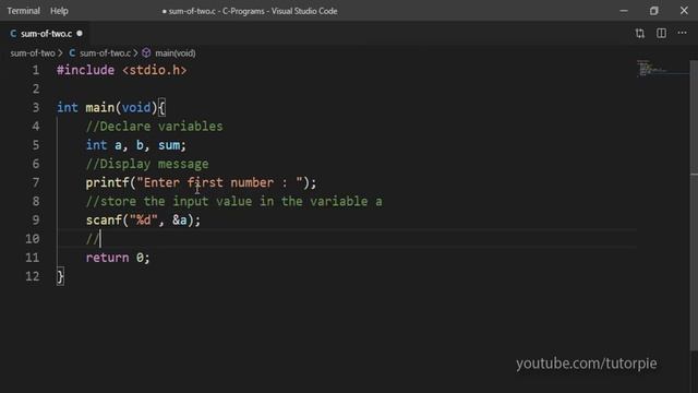 C Program to Find the Sum of Two Numbers Using the Borland Compiler, VS Code and Command Prompt. смотреть онлайн