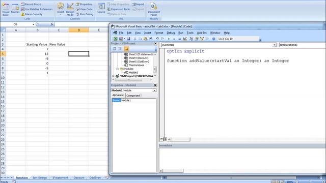 Excel VBA lesson 2.1 - Creating a function смотреть онлайн