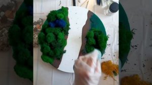 Создание панно из стабилизированного мха и эпоксидной смолы. Набор Лесная река от MT_ART_BOX