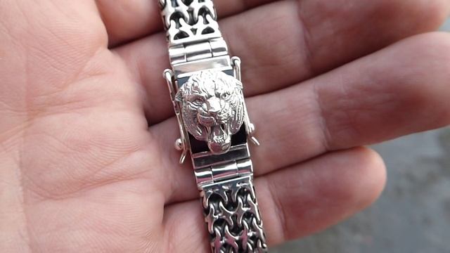 Браслет Плетения Рамзес, замок Тигр, серебро 925, 100 гр смотреть онлайн