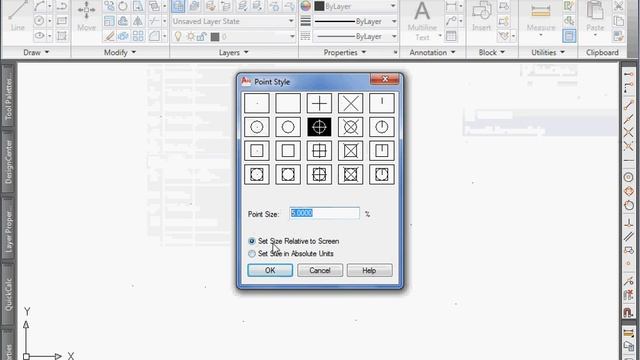 สอน Autocad 2010 [ตอนที่ 96]การกำหนดรูปแบบและขนาดของจุด смотреть онлайн