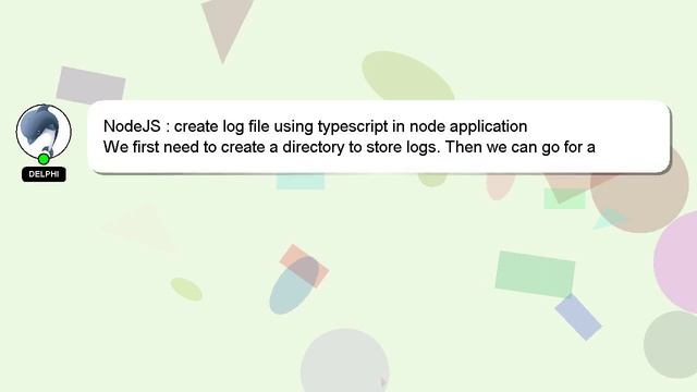 NodeJS : create log file using typescript in node application смотреть онлайн