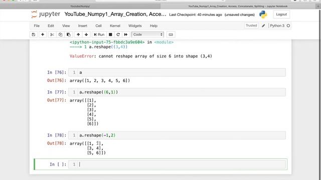 Python for Data Science | NumPy Tutorial | Reshape | Flatten | Ravel | Append | Stack | Split #5 смотреть онлайн