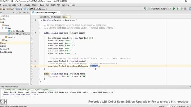 JAVA 8 METHOD REFERENCE DEMO смотреть онлайн
