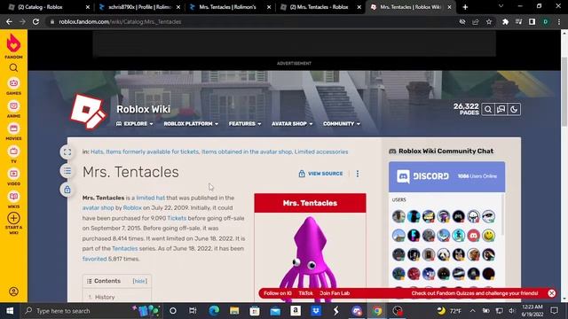 New Roblox Tentacles Limited Accessory (Mrs. Tentacles) смотреть онлайн