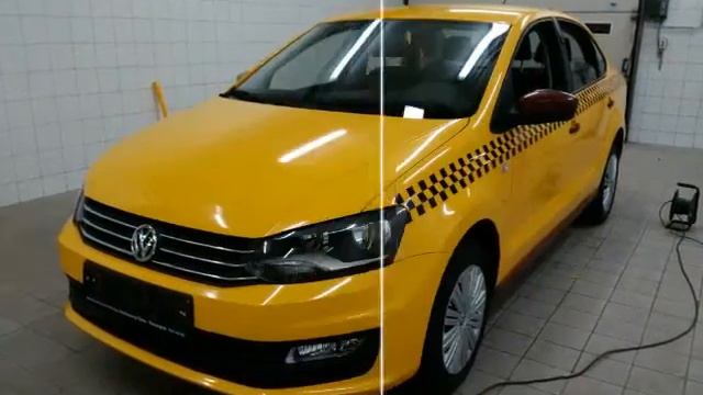 Оклейка такси пленкой VW Polo 2015 смотреть онлайн