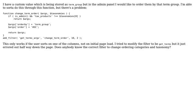 Wordpress: Admin Taxonomy Terms - Orderby Term Field смотреть онлайн