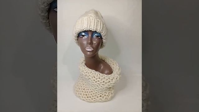 Шапка женская крупной вязки смотреть онлайн