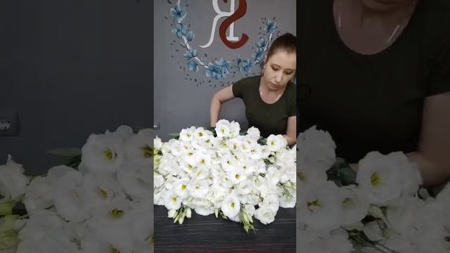 Сборка большого букета из белой эустомы - невесте от жениха смотреть онлайн