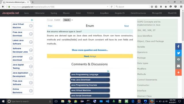 Are enums reference type in Java?
| javapedia.net смотреть онлайн
