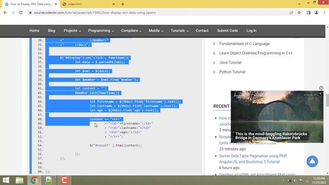 How to Display XML Data using jQuery смотреть онлайн