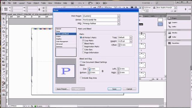 Adobe Indesign. Запись PS-файла полиграфического качества.