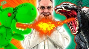 БОЛЬШОЙ ДИНОЗАВР И ГОДЗИЛЛА - РАСПАКОВКА И ОБЗОР! ДОКТОР ЗЛЮ И СВИНОТРОН - СБОРНИК ПРИКЛЮЧЕНИЙ!