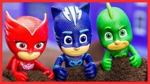 Мультфильм ГЕРОИ в МАСКАХ:  Кетбой, Гекко и Алетт спасают щенка из ямы. Видео для детей