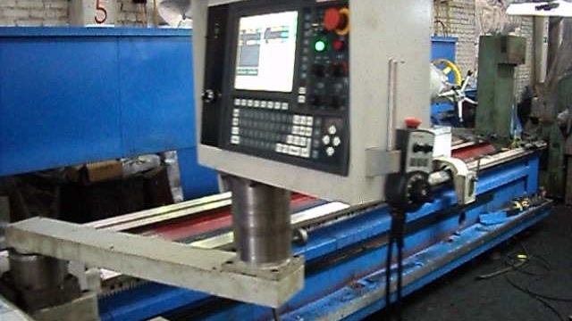 Специальный токарный станок с ЧПУ РТ117Ф3 РМЦ 5000мм. ЧПУ НЦ 210Тестирование Револьверной Головки смотреть онлайн