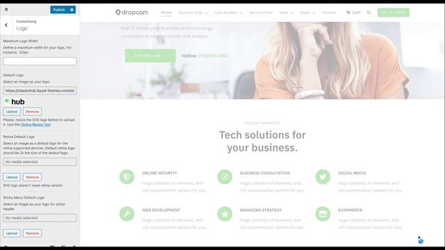 Hub WordPress Theme - Live Customizer смотреть онлайн