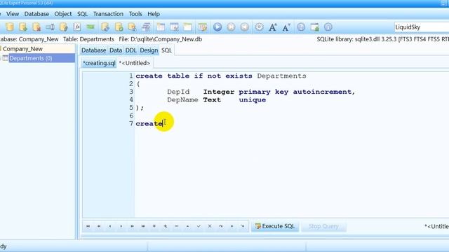 sqlite انشاء جدول create table смотреть онлайн