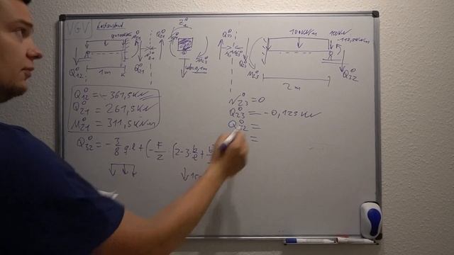 VGV | Verschiebungsgrößenverfahren | Lagersenkung | Streckenlast | 1. Beispiel | Baustatik 2 смотреть онлайн