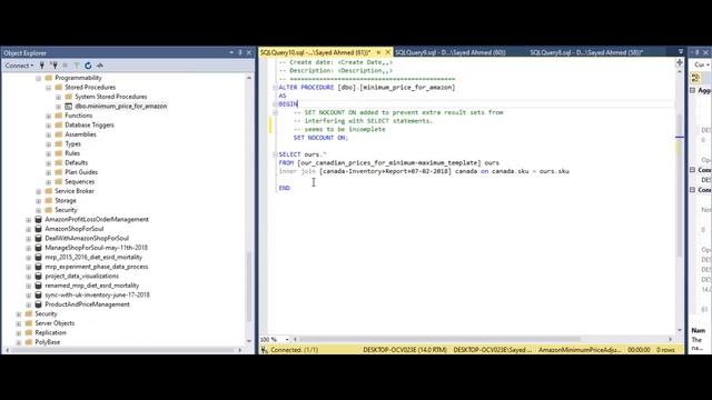 browse sql server objects for product and price management and update смотреть онлайн