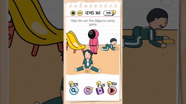 Brain Test Level 362 Help him win the dalgona candy game Walkthrough смотреть онлайн