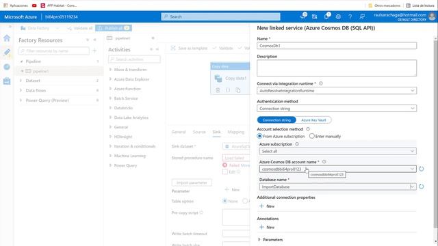 Azure Data Factory - Copy Data to Cosmos DB смотреть онлайн