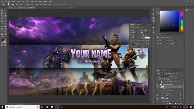 2018 PHOTOSHOP FORTNITE YOUTUBE BANNERS - FREE DOWNLOAD смотреть онлайн