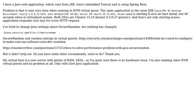 Java application is slow in virtual server (KVM) смотреть онлайн