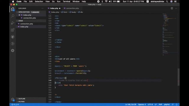 4 CRUD with PHP & MySQL | Read from database and display on-screen | Explanation in Marathi смотреть онлайн