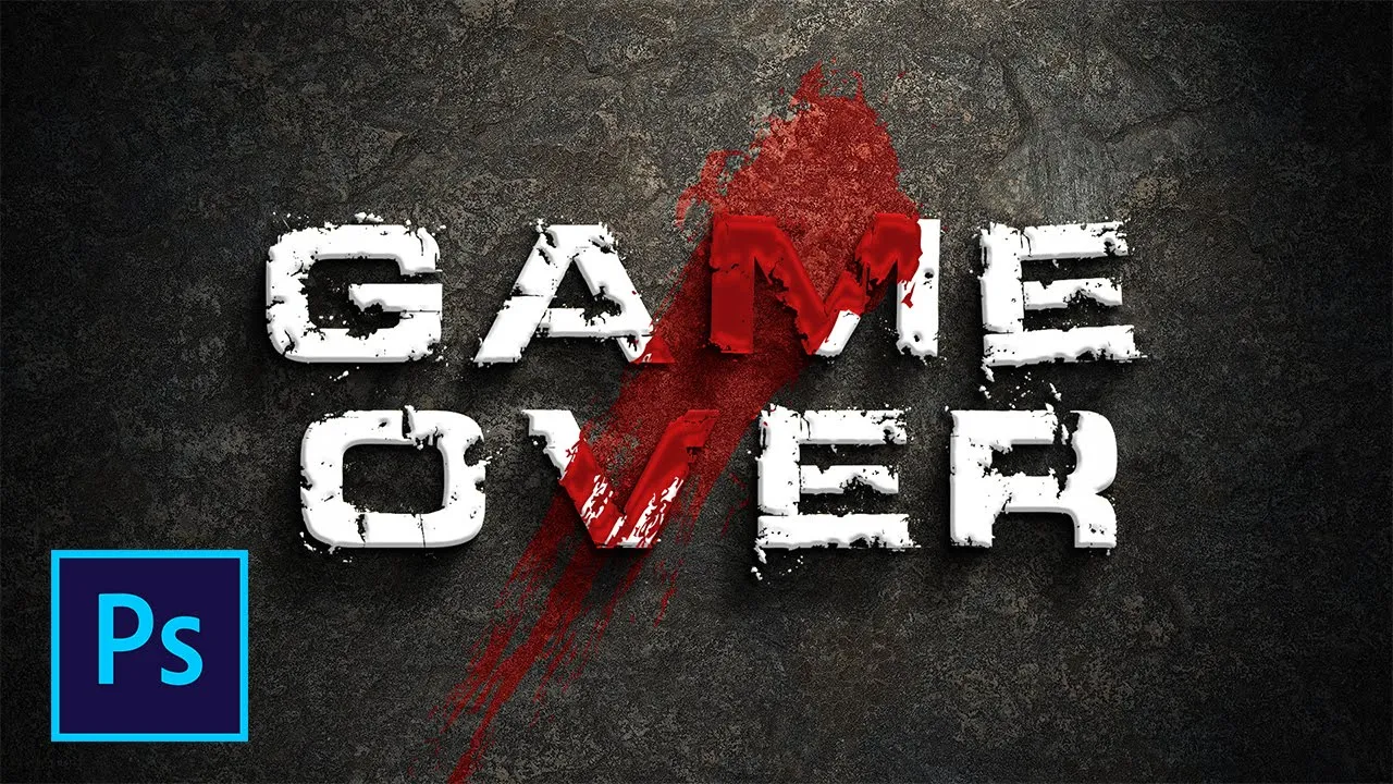 Как сделать текст с тенью и кровью на фоне каменной стены в фотошопе смотреть онлайн