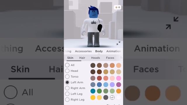 Как покрасить одну часть тела на телефоне? #Roblox#Coorl смотреть онлайн