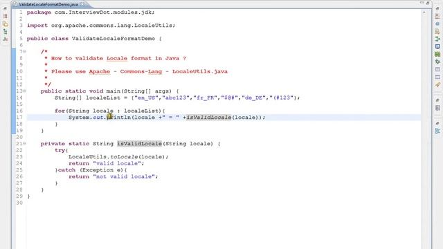HOW TO VALIDATE LOCALE FORMAT IN JAVA DEMO смотреть онлайн