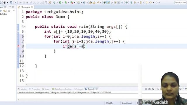 java program to print duplicate elements in an array| Online free java placement course смотреть онлайн