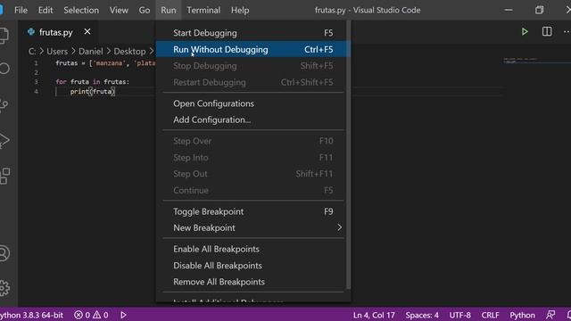 Bucle for en Python 3.8 смотреть онлайн