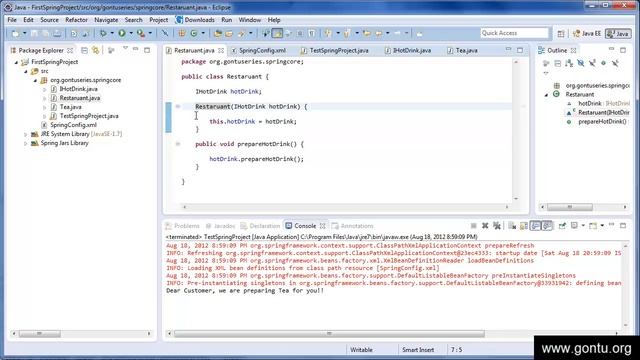 Spring Tutorial 8 - Dependency Injection using setter method way ( Hands on using Eclipse IDE ) смотреть онлайн